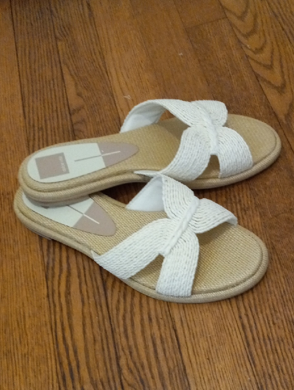 Woven Crossband Slide Sandals Dolce Vita - White
